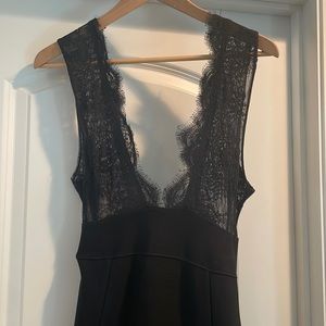 House of CB Black long mermaid dress with lace size M
